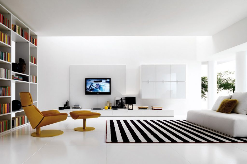a living room interior with underfloor heating